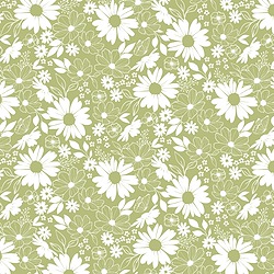 Green - Floral Toile